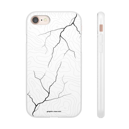 "Lightning and Topography White" High Quality Phone Case