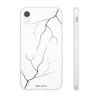 "Lightning and Topography White" High Quality Phone Case