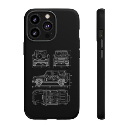 "Wagon Blueprint" Premium Quality Phone Case