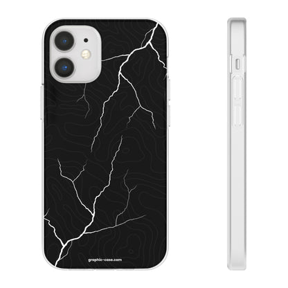 "Lightning and Topography Black" High Quality Phone Case