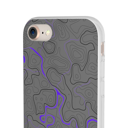 "Black Purple Topography" High Quality Phone Case