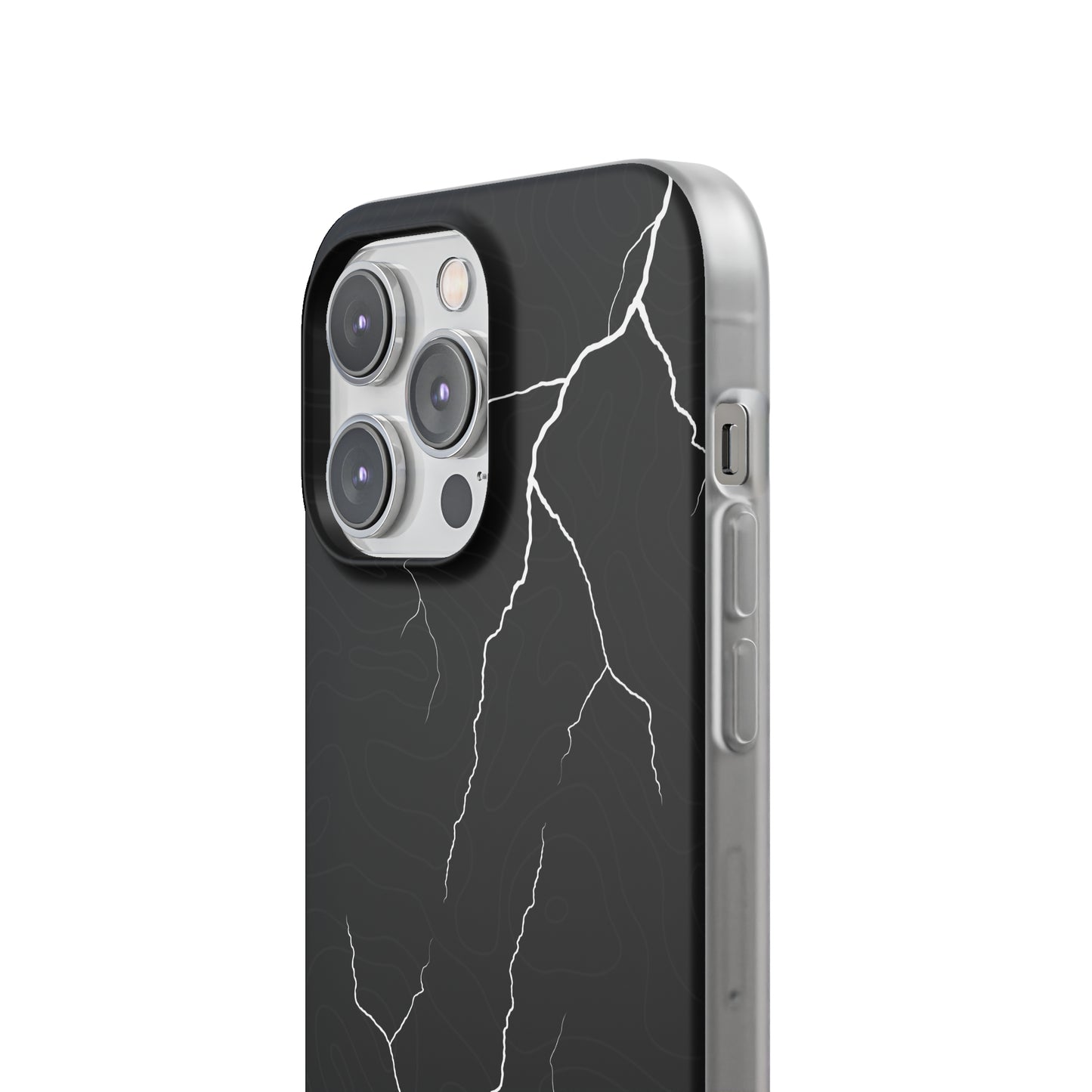 "Lightning and Topography Black" High Quality Phone Case