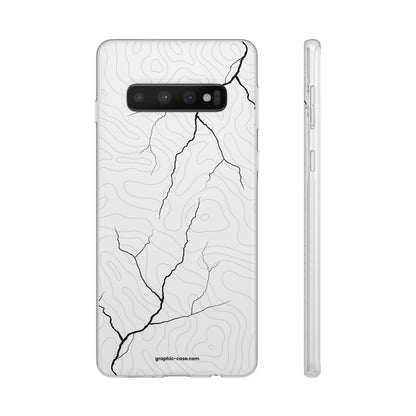 "Lightning and Topography White" High Quality Phone Case