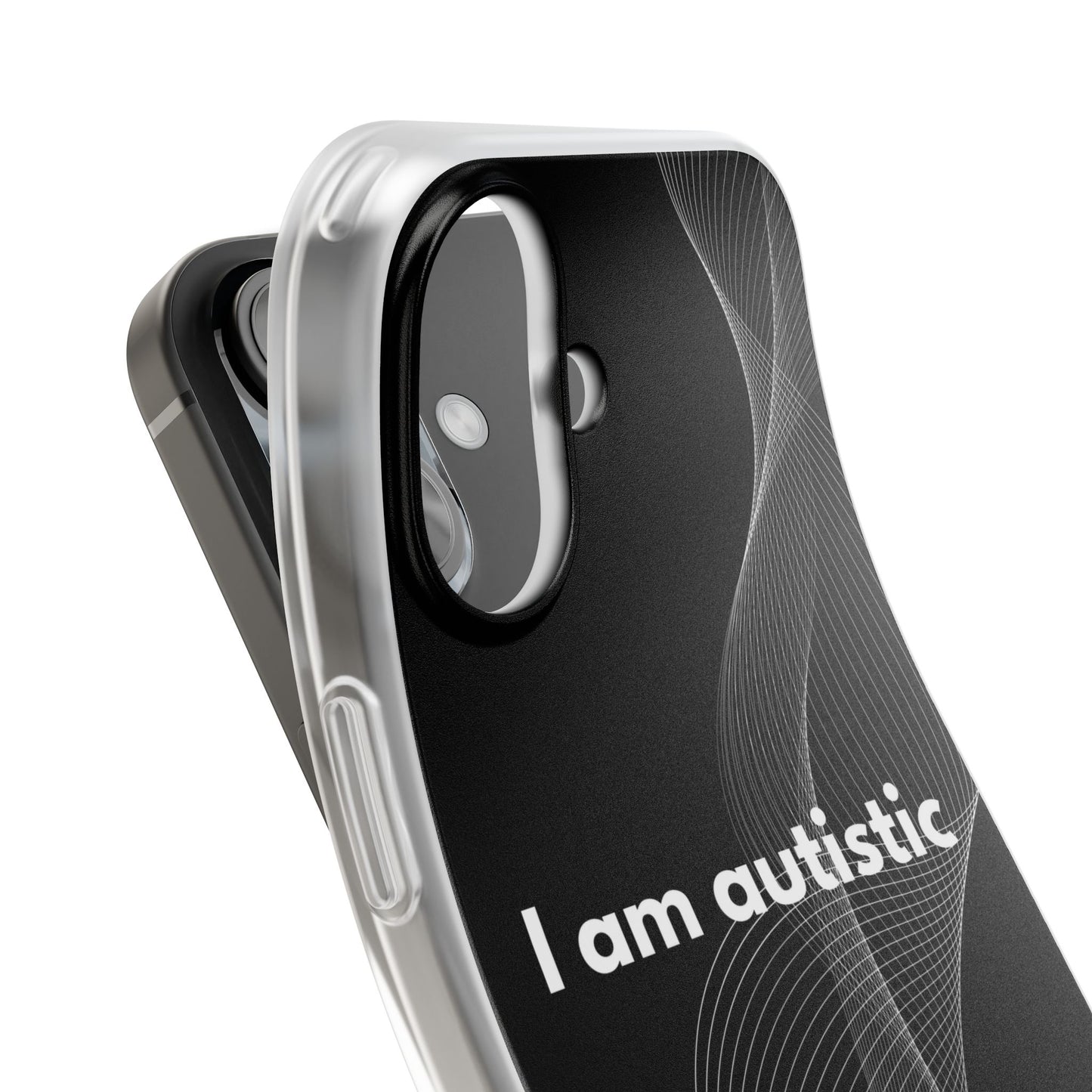 "I am autistic -black version" High Quality Phone Case