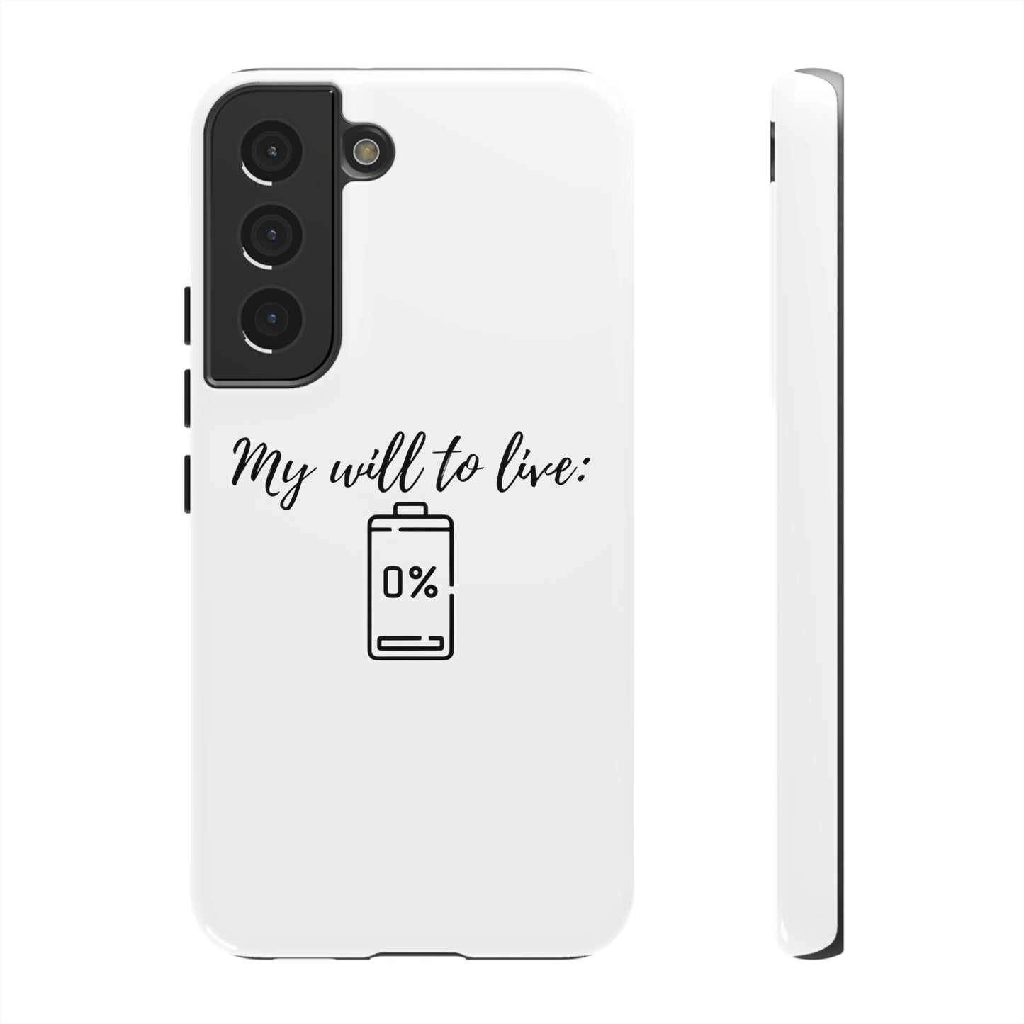 "My will to live: 0%" Premium Quality Phone Case