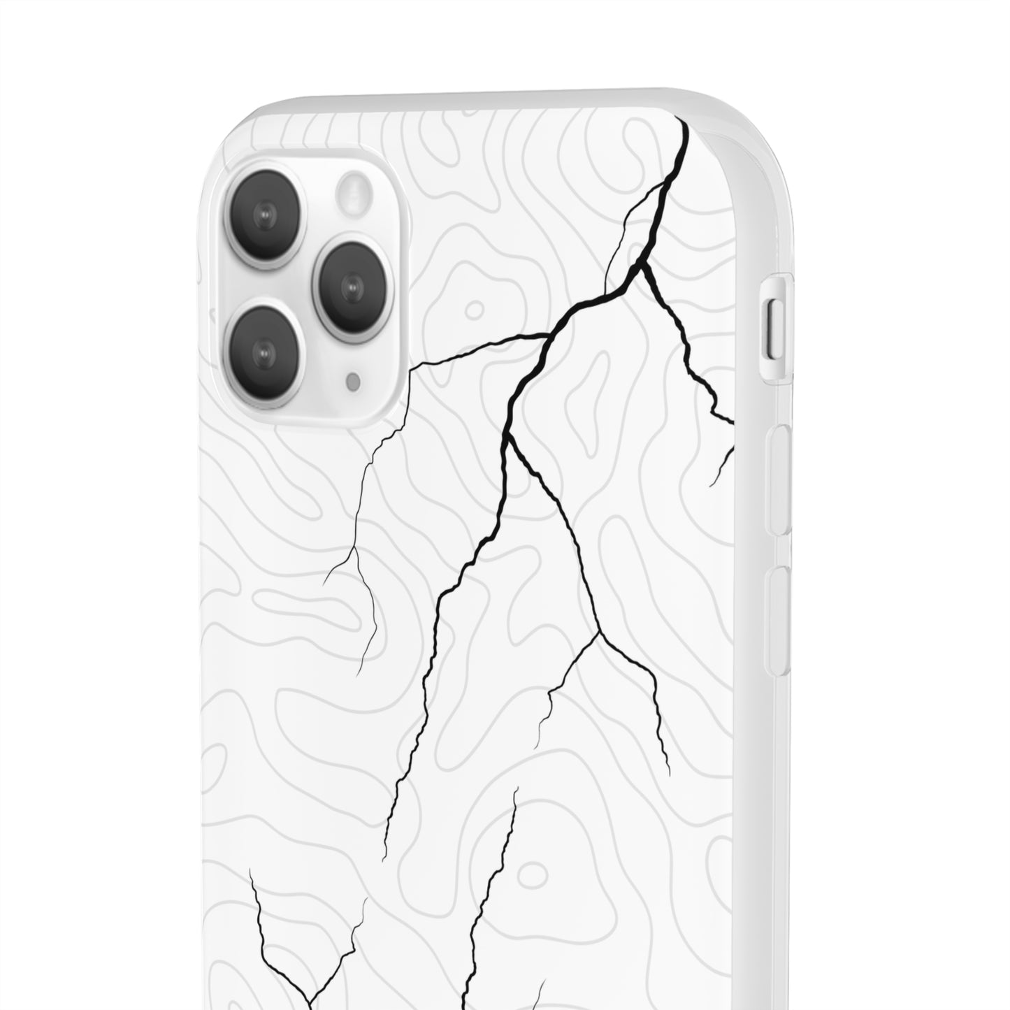 "Lightning and Topography White" High Quality Phone Case