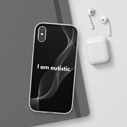 "I am autistic -black version" High Quality Phone Case