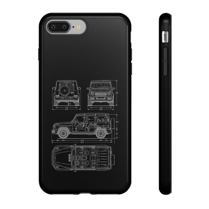 "Wagon Blueprint" Premium Quality Phone Case