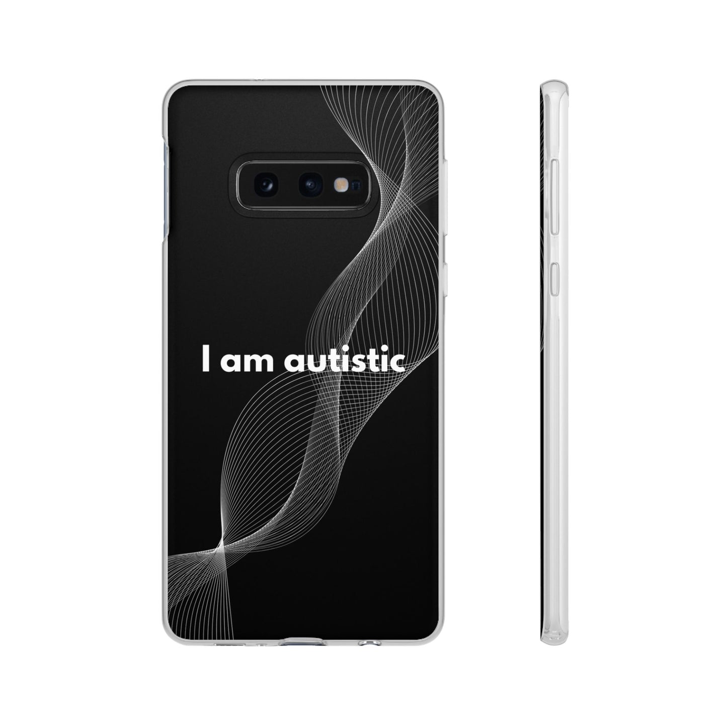 "I am autistic -black version" High Quality Phone Case