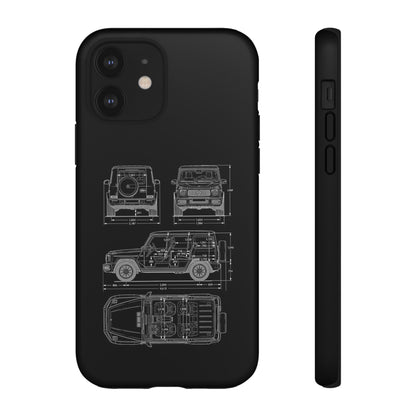 "Wagon Blueprint" Premium Quality Phone Case