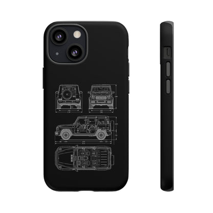 "Wagon Blueprint" Premium Quality Phone Case