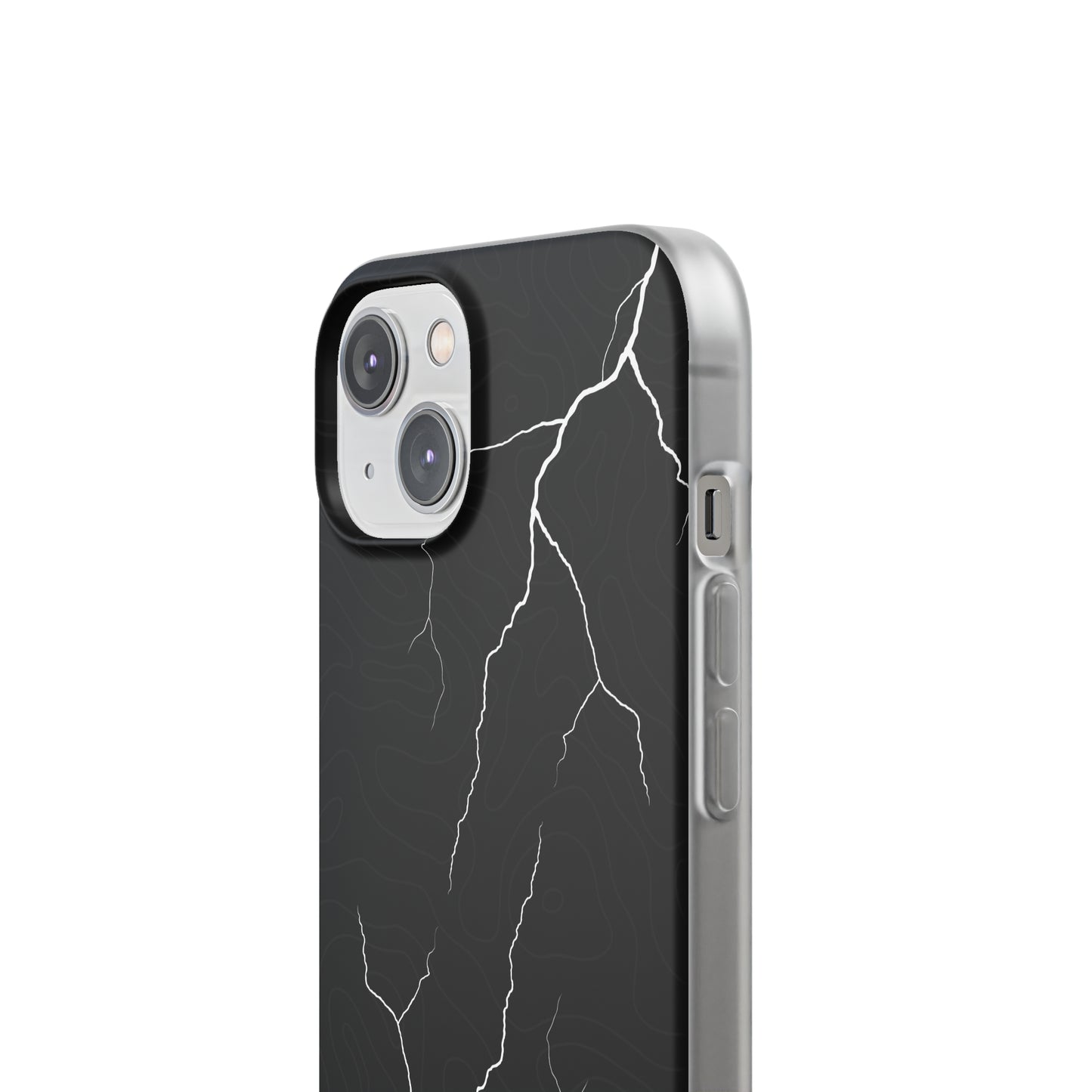 "Lightning and Topography Black" High Quality Phone Case