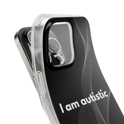 "I am autistic -black version" High Quality Phone Case