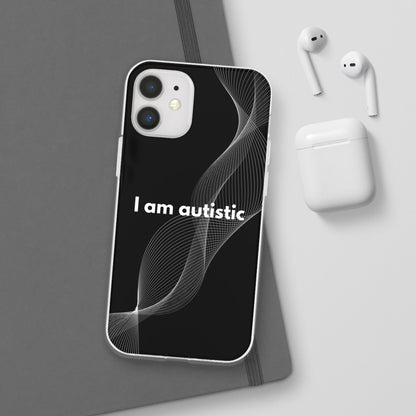 "I am autistic -black version" High Quality Phone Case