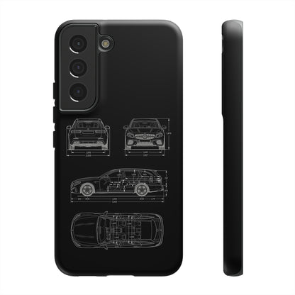 "Car Blueprint 3 White" Premium Quality Phone Case