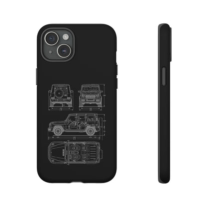 "Wagon Blueprint" Premium Quality Phone Case