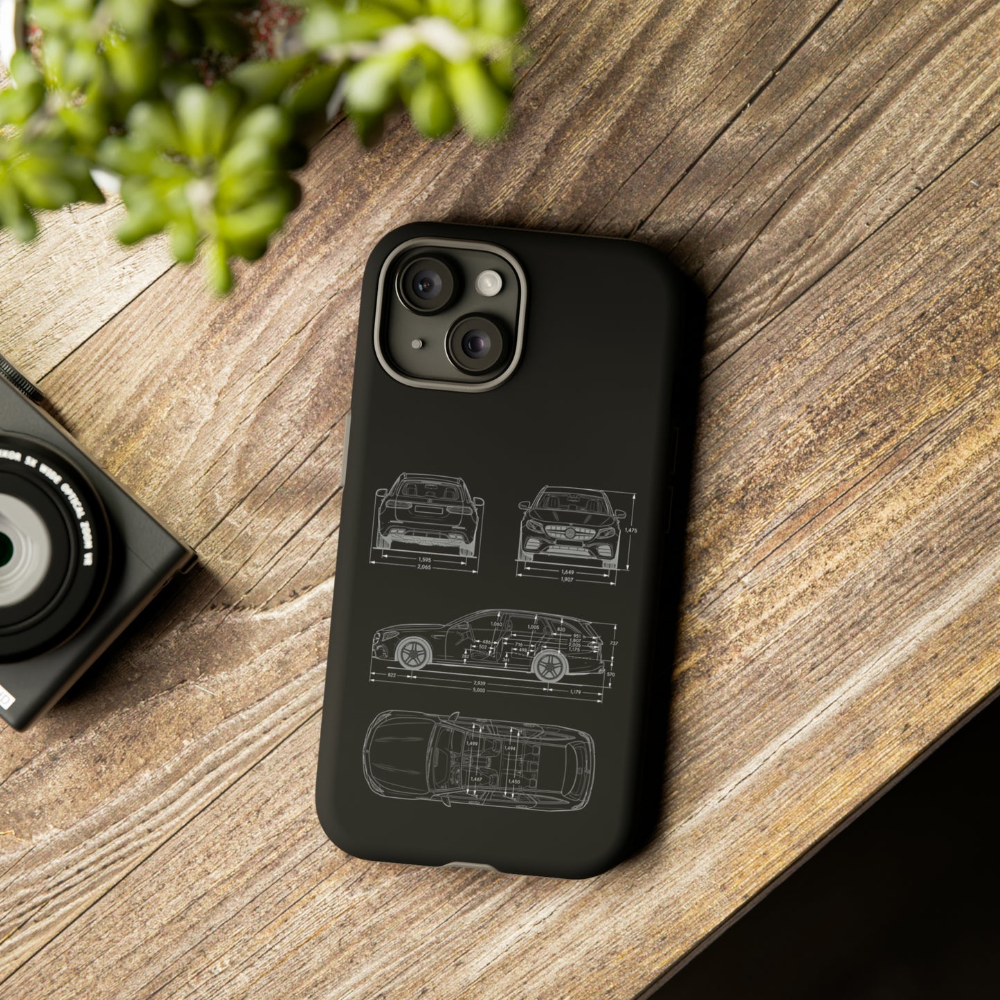 "Car Blueprint 3 White" Premium Quality Phone Case