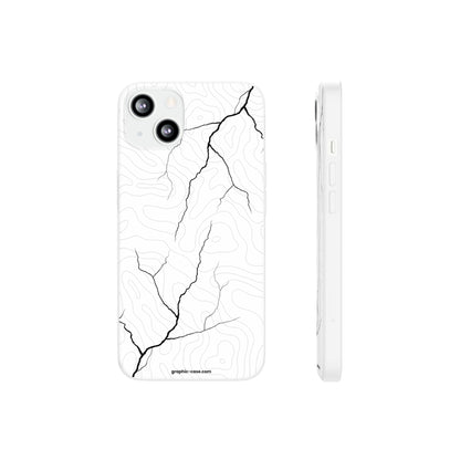 "Lightning and Topography White" High Quality Phone Case