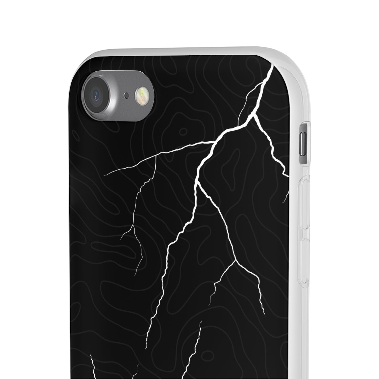 "Lightning and Topography Black" High Quality Phone Case