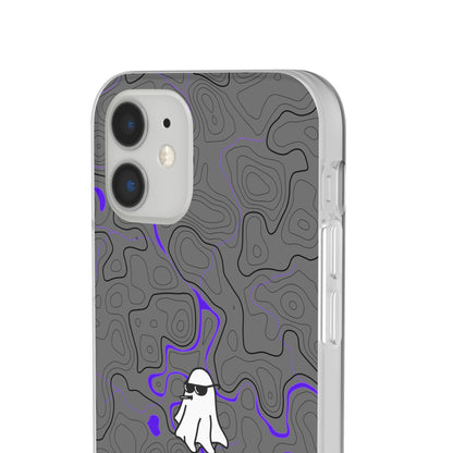 "Black Purple Topography with Ghost" High Quality  Phone Case