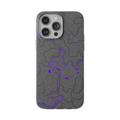 "Black Purple Topography" High Quality Phone Case