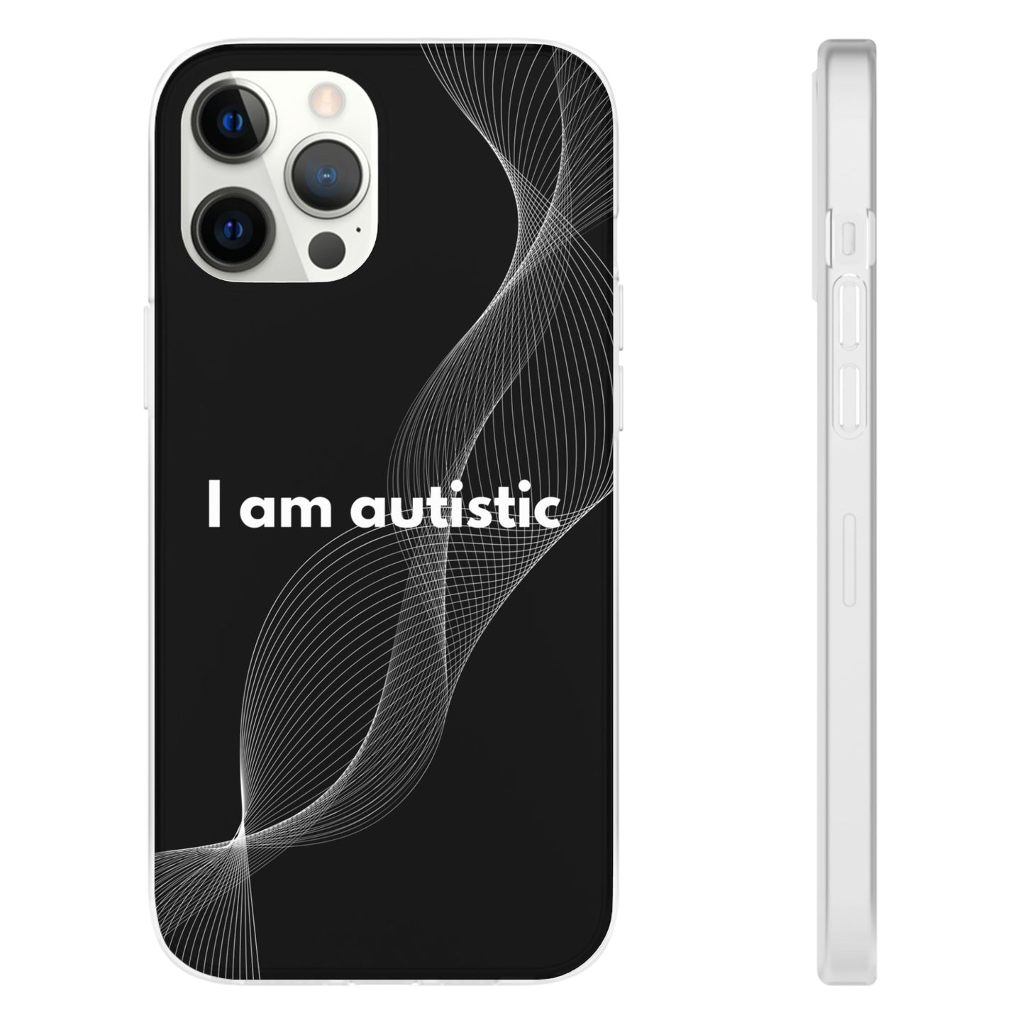 "I am autistic -black version" High Quality Phone Case