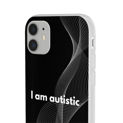 "I am autistic -black version" High Quality Phone Case