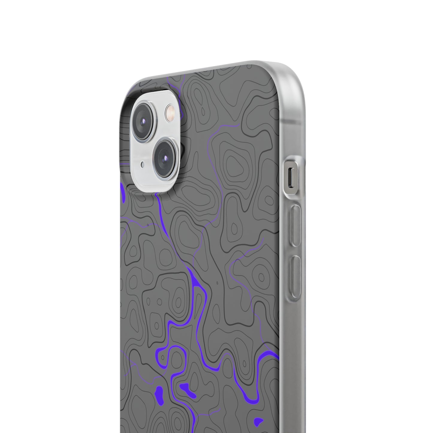 "Black Purple Topography" High Quality Phone Case