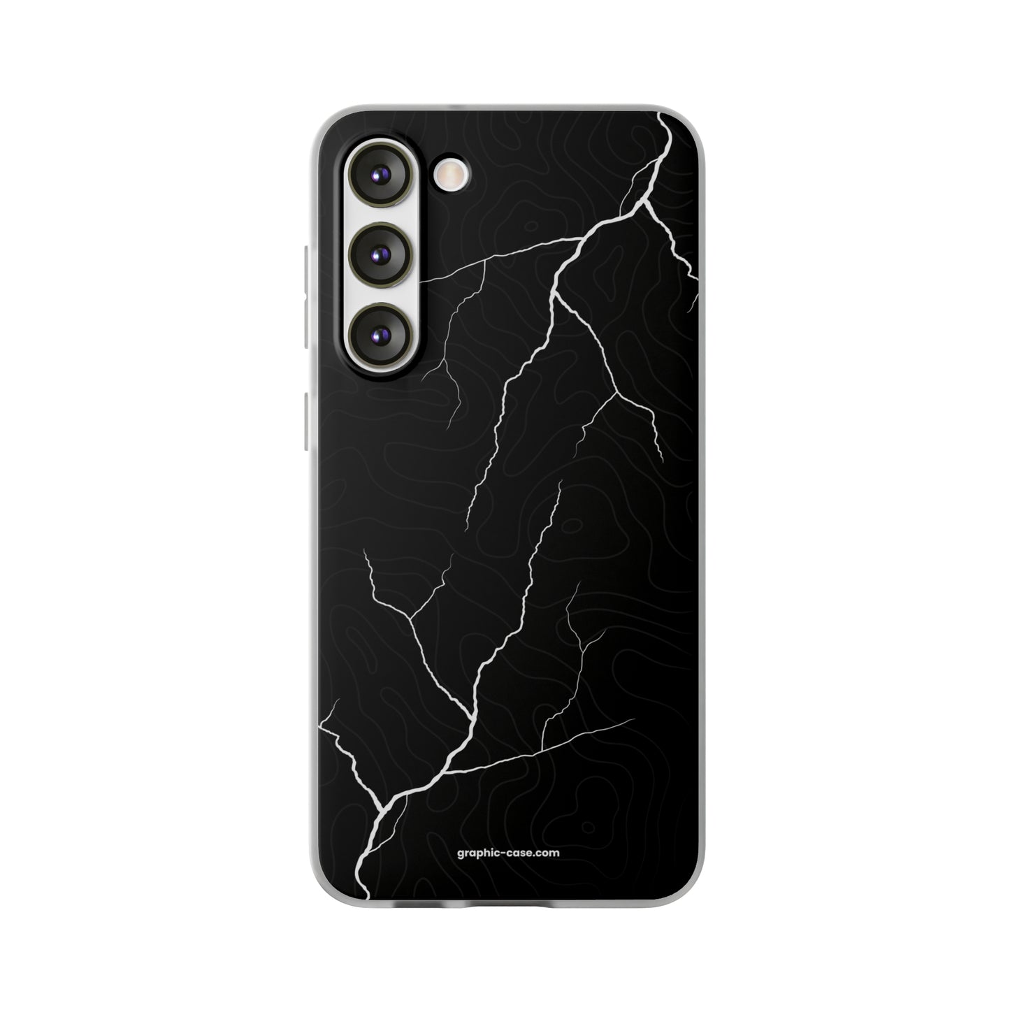 "Lightning and Topography Black" High Quality Phone Case