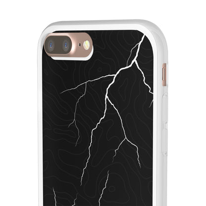 "Lightning and Topography Black" High Quality Phone Case