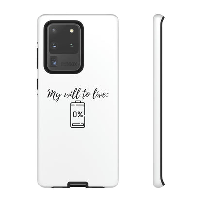 "My will to live: 0%" Premium Quality Phone Case