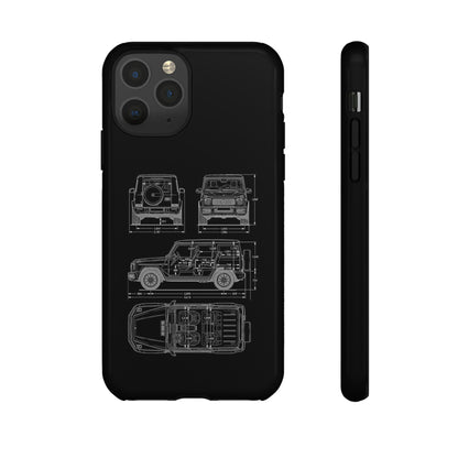 "Wagon Blueprint" Premium Quality Phone Case