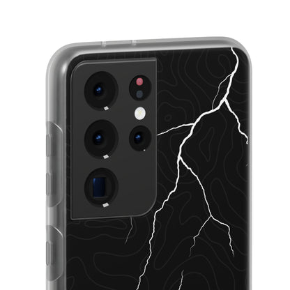 "Lightning and Topography Black" High Quality Phone Case