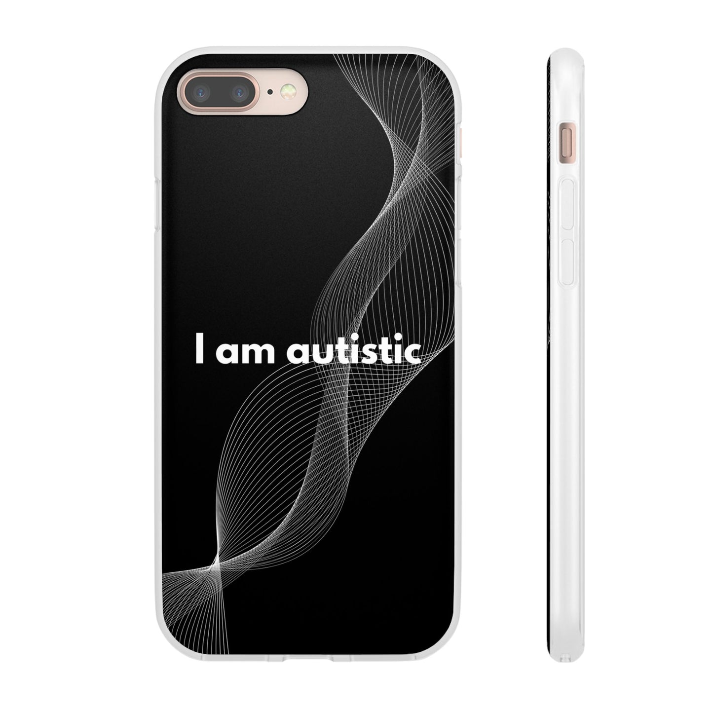 "I am autistic -black version" High Quality Phone Case