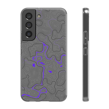 "Black Purple Topography" High Quality Phone Case