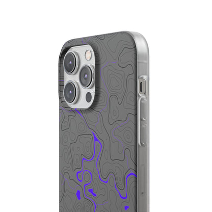 "Black Purple Topography" High Quality Phone Case