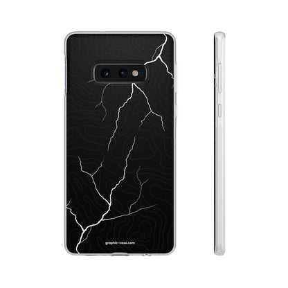 "Lightning and Topography Black" High Quality Phone Case