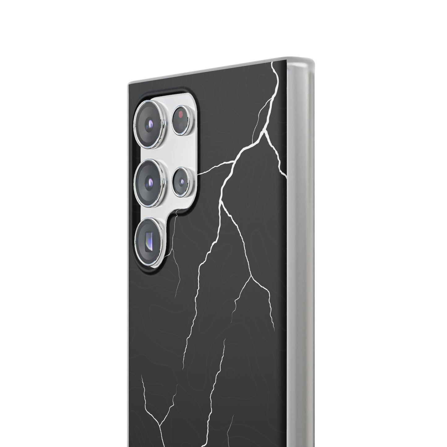 "Lightning and Topography Black" High Quality Phone Case