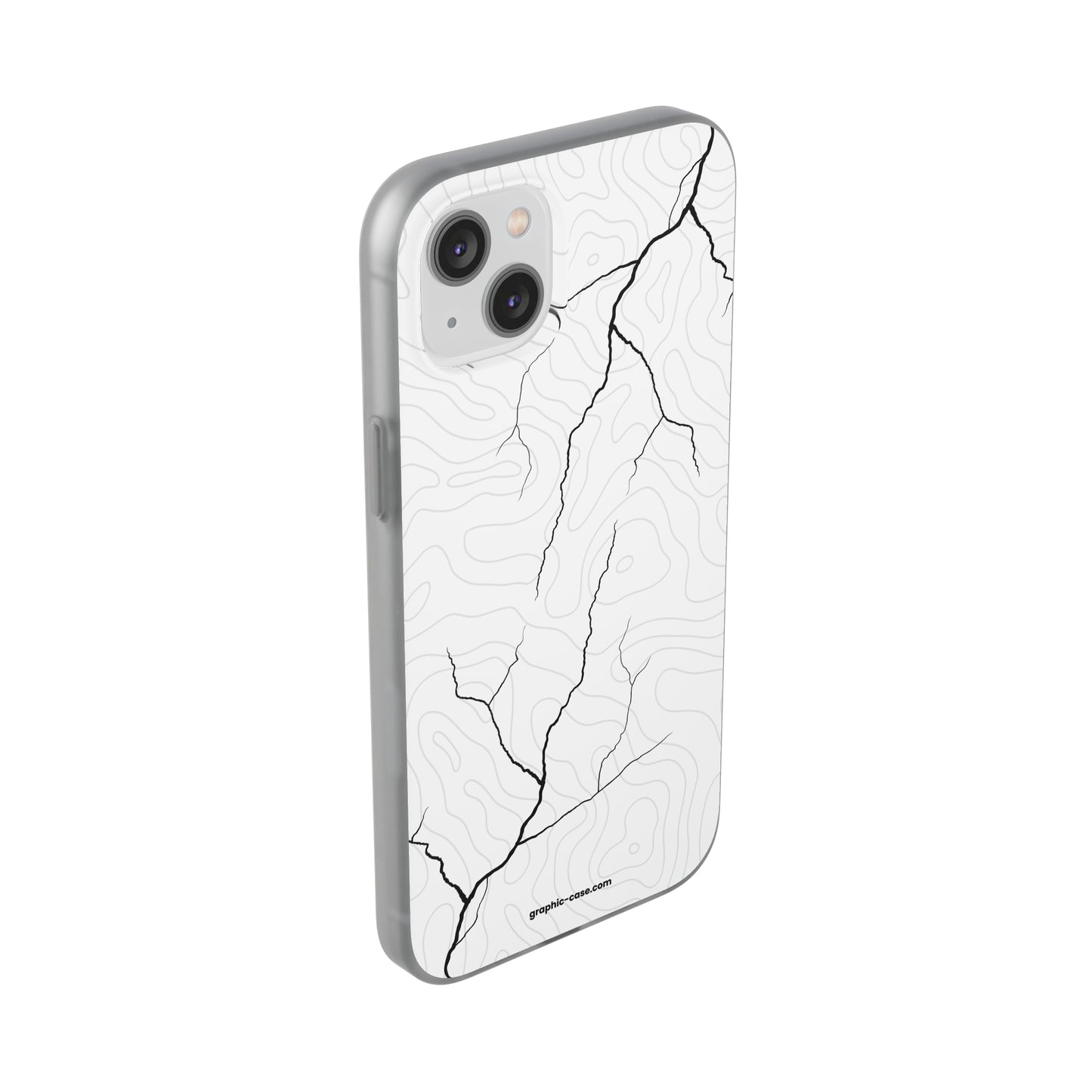 "Lightning and Topography White" High Quality Phone Case