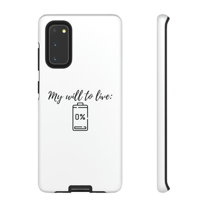 "My will to live: 0%" Premium Quality Phone Case