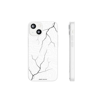 "Lightning and Topography White" High Quality Phone Case