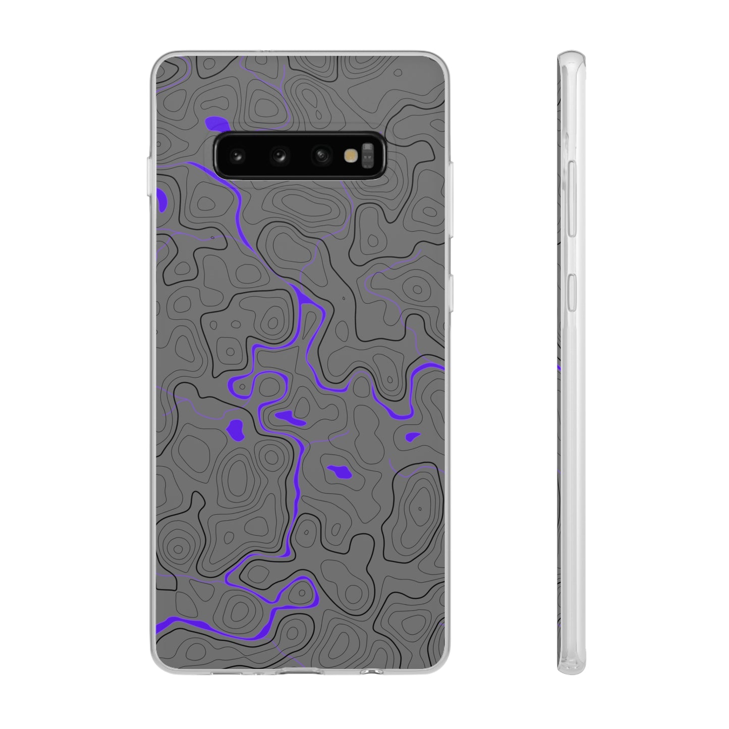 "Black Purple Topography" High Quality Phone Case