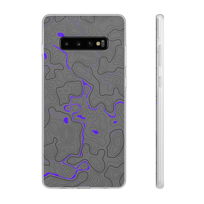 "Black Purple Topography" High Quality Phone Case