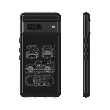 "Wagon Blueprint" Premium Quality Phone Case