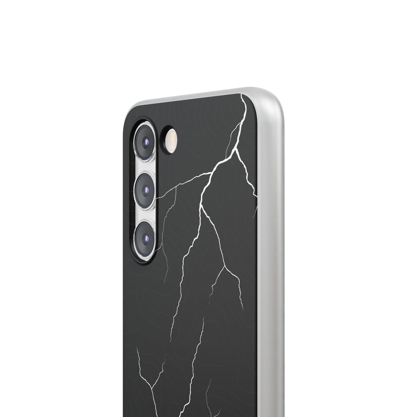 "Lightning and Topography Black" High Quality Phone Case