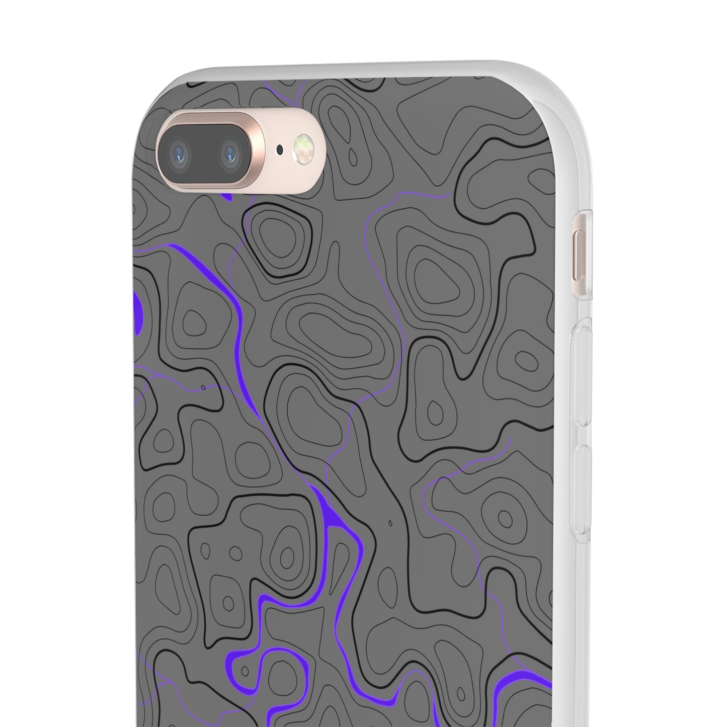 "Black Purple Topography" High Quality Phone Case