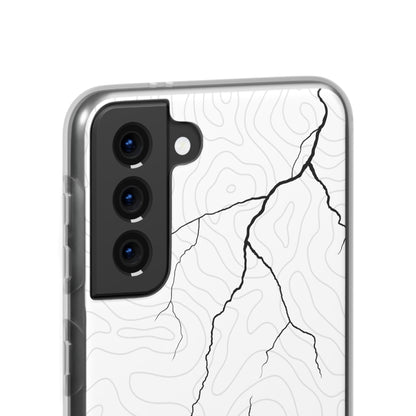 "Lightning and Topography White" High Quality Phone Case