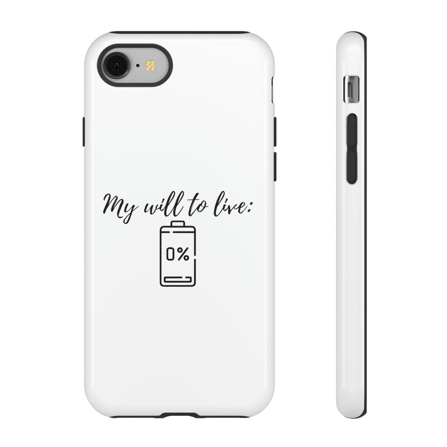 "My will to live: 0%" Premium Quality Phone Case