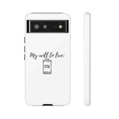 "My will to live: 0%" Premium Quality Phone Case