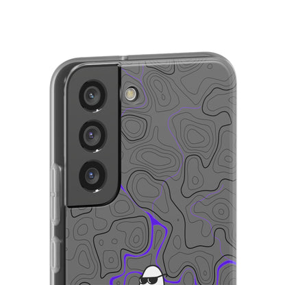 "Black Purple Topography with Ghost" High Quality  Phone Case